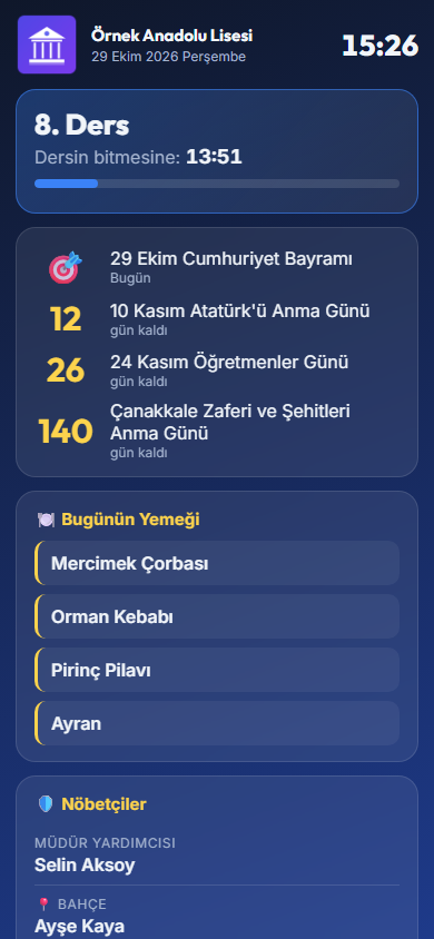 OkulPano mobil görünümü